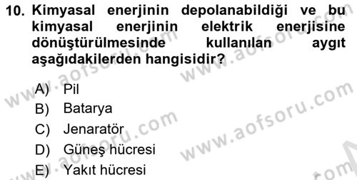 Genel Havacılık Dersi 2022 - 2023 Yılı Yaz Okulu Sınav Soruları 10. Soru