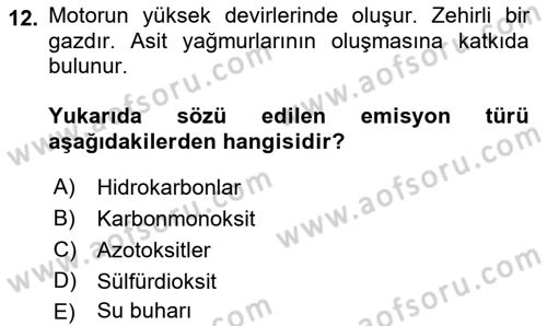 Genel Havacılık Dersi 2022 - 2023 Yılı Yaz Okulu Sınav Soruları 12. Soru