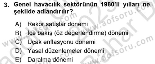 Genel Havacılık Dersi 2023 - 2024 Yılı (Vize) Ara Sınav Soruları 3. Soru
