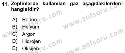 Genel Havacılık Dersi 2023 - 2024 Yılı (Final) Dönem Sonu Sınav Soruları 11. Soru