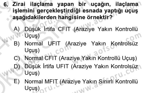 Genel Havacılık Dersi 2023 - 2024 Yılı Yaz Okulu Sınav Soruları 6. Soru