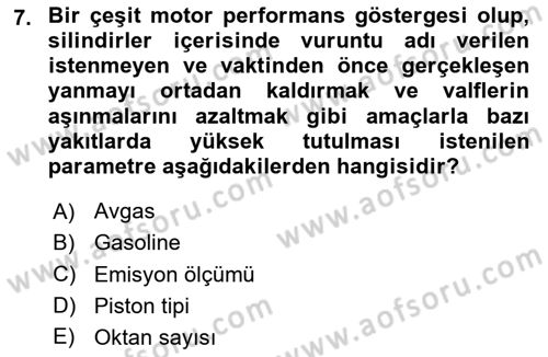 Genel Havacılık Dersi 2023 - 2024 Yılı Yaz Okulu Sınav Soruları 7. Soru