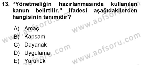 Genel Havacılık Dersi 2024 - 2025 Yılı (Vize) Ara Sınav Soruları 13. Soru