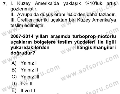 Genel Havacılık Dersi 2024 - 2025 Yılı (Vize) Ara Sınav Soruları 7. Soru