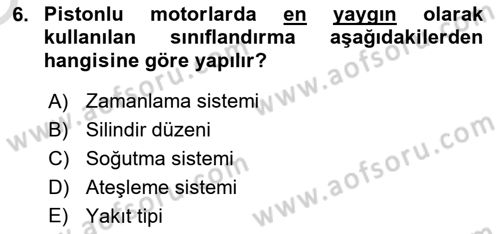 Genel Havacılık Dersi 2024 - 2025 Yılı Yaz Okulu Sınav Soruları 6. Soru