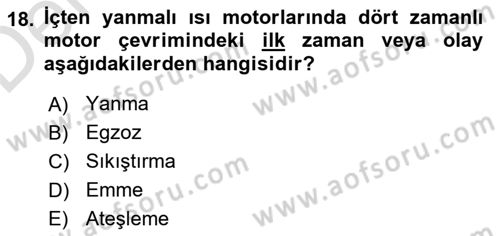 Genel Havacılık Dersi 2018 - 2019 Yılı 3 Ders Sınav Soruları 18. Soru