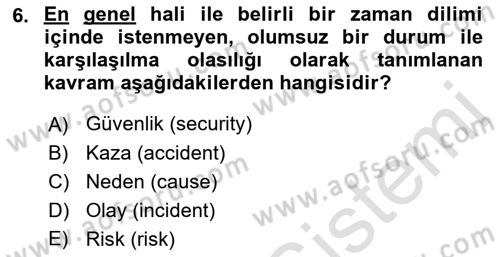 Genel Havacılık Dersi 2018 - 2019 Yılı 3 Ders Sınav Soruları 6. Soru