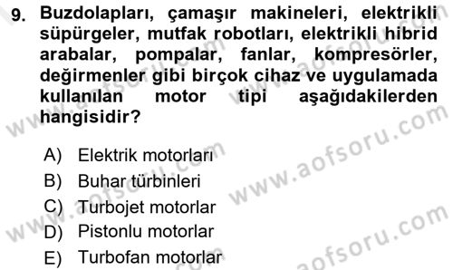 Genel Havacılık Dersi 2018 - 2019 Yılı (Final) Dönem Sonu Sınav Soruları 9. Soru