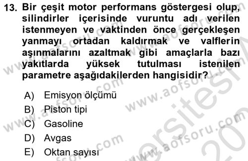 Genel Havacılık Dersi 2020 - 2021 Yılı Yaz Okulu Sınav Soruları 13. Soru