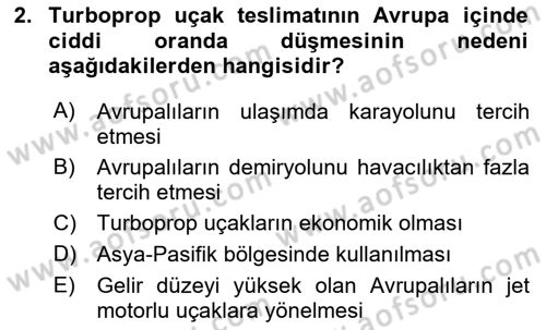 Genel Havacılık Dersi 2020 - 2021 Yılı Yaz Okulu Sınav Soruları 2. Soru