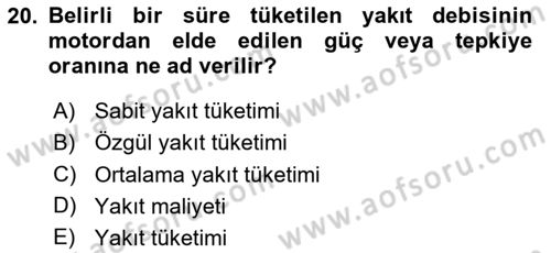 Genel Havacılık Dersi 2020 - 2021 Yılı Yaz Okulu Sınav Soruları 20. Soru