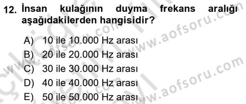 Genel Havacılık Dersi 2021 - 2022 Yılı Yaz Okulu Sınav Soruları 12. Soru