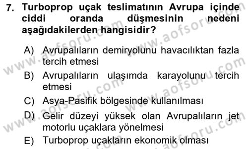 Genel Havacılık Dersi 2021 - 2022 Yılı Yaz Okulu Sınav Soruları 7. Soru