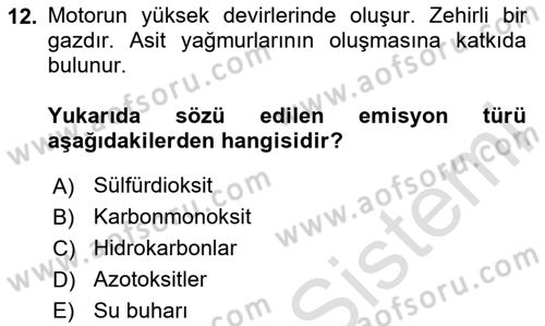 Genel Havacılık Dersi 2024 - 2025 Yılı (Final) Dönem Sonu Sınav Soruları 12. Soru