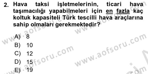 Genel Havacılık Dersi 2025 - 2026 Yılı (Vize) Ara Sınav Soruları 2. Soru