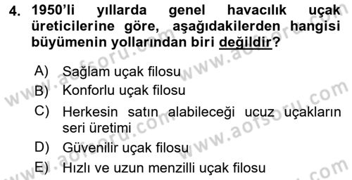 Genel Havacılık Dersi 2025 - 2026 Yılı Yaz Okulu Sınav Soruları 4. Soru