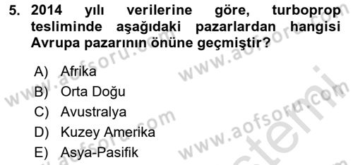 Genel Havacılık Dersi 2025 - 2026 Yılı Yaz Okulu Sınav Soruları 5. Soru