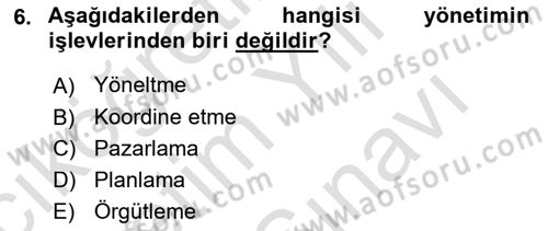 Havayolu İşletmelerinde Operasyonel Planlama Dersi 2021 - 2022 Yılı (Vize) Ara Sınav Soruları 6. Soru