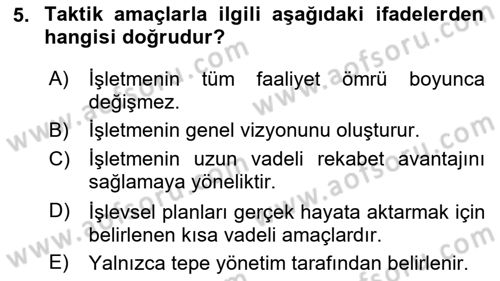 Havayolu İşletmelerinde Operasyonel Planlama Dersi 2024 - 2025 Yılı (Vize) Ara Sınav Soruları 5. Soru