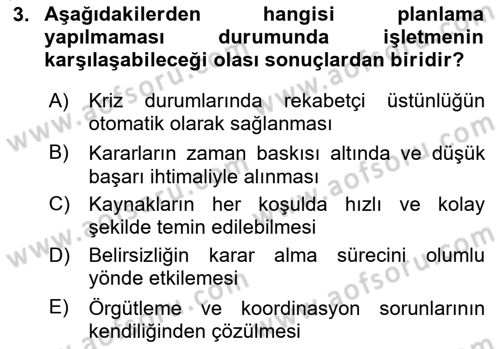 Havayolu İşletmelerinde Operasyonel Planlama Dersi 2025 - 2026 Yılı (Vize) Ara Sınav Soruları 3. Soru