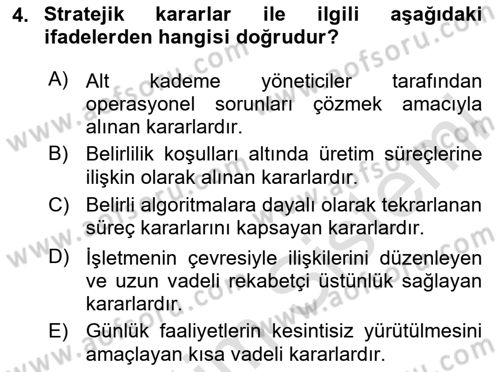 Havayolu İşletmelerinde Operasyonel Planlama Dersi 2025 - 2026 Yılı (Vize) Ara Sınav Soruları 4. Soru