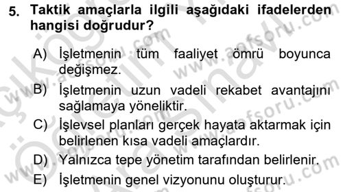 Havayolu İşletmelerinde Operasyonel Planlama Dersi 2025 - 2026 Yılı (Vize) Ara Sınav Soruları 5. Soru