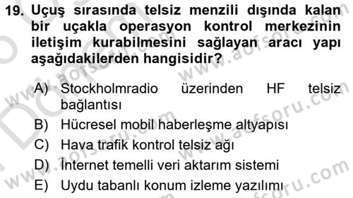 Havayolu İşletmelerinde Operasyonel Planlama Dersi 2025 - 2026 Yılı (Final) Dönem Sonu Sınav Soruları 19. Soru