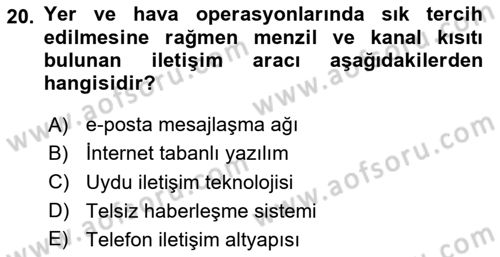 Havayolu İşletmelerinde Operasyonel Planlama Dersi 2025 - 2026 Yılı (Final) Dönem Sonu Sınav Soruları 20. Soru