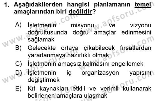 Havayolu İşletmelerinde Operasyonel Planlama Dersi 2025 - 2026 Yılı Yaz Okulu Sınav Soruları 1. Soru