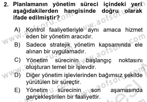 Havayolu İşletmelerinde Operasyonel Planlama Dersi 2025 - 2026 Yılı Yaz Okulu Sınav Soruları 2. Soru