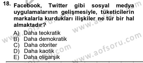 Halkla İlişkiler Dersi 2012 - 2013 Yılı (Vize) Ara Sınav Soruları 18. Soru