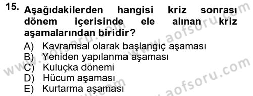 Halkla İlişkiler Dersi 2012 - 2013 Yılı (Final) Dönem Sonu Sınav Soruları 15. Soru