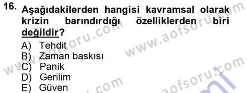 Halkla İlişkiler Dersi 2012 - 2013 Yılı (Final) Dönem Sonu Sınav Soruları 16. Soru