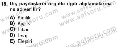 Halkla İlişkiler Dersi 2012 - 2013 Yılı Tek Ders Sınav Soruları 15. Soru