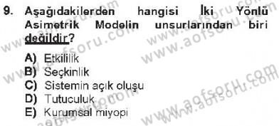 Halkla İlişkiler Dersi 2012 - 2013 Yılı Tek Ders Sınav Soruları 9. Soru