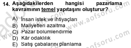 Halkla İlişkiler Dersi 2013 - 2014 Yılı Tek Ders Sınav Soruları 14. Soru