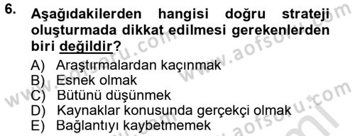 Halkla İlişkiler Dersi 2013 - 2014 Yılı Tek Ders Sınav Soruları 6. Soru