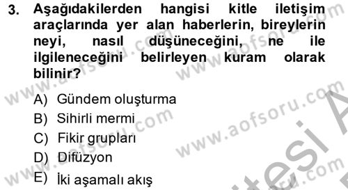 Halkla İlişkiler Dersi 2014 - 2015 Yılı (Final) Dönem Sonu Sınav Soruları 3. Soru