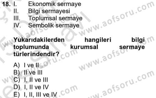 Halkla İlişkiler Dersi 2014 - 2015 Yılı Tek Ders Sınav Soruları 18. Soru