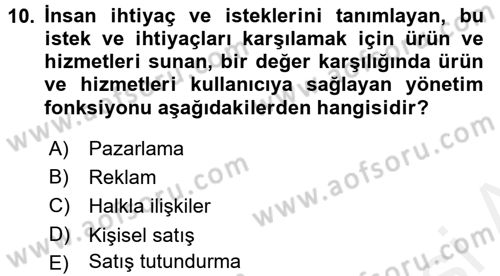 Halkla İlişkiler Dersi 2015 - 2016 Yılı Tek Ders Sınav Soruları 10. Soru