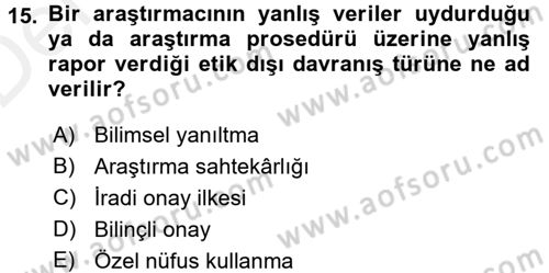 Halkla İlişkiler Dersi 2015 - 2016 Yılı Tek Ders Sınav Soruları 15. Soru