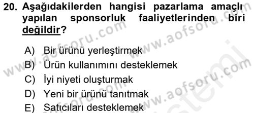 Halkla İlişkiler Dersi 2015 - 2016 Yılı Tek Ders Sınav Soruları 20. Soru