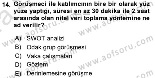 Halkla İlişkiler Dersi 2016 - 2017 Yılı (Vize) Ara Sınav Soruları 14. Soru