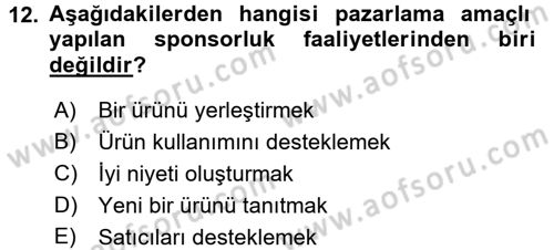 Halkla İlişkiler Dersi 2017 - 2018 Yılı 3 Ders Sınav Soruları 12. Soru
