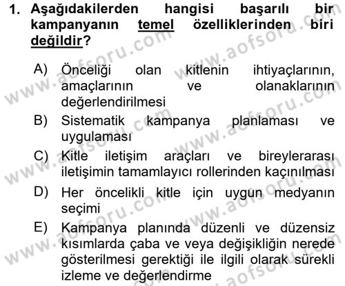 Halkla İlişkiler Dersi 2017 - 2018 Yılı (Final) Dönem Sonu Sınav Soruları 1. Soru