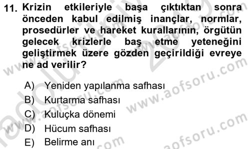Halkla İlişkiler Dersi 2018 - 2019 Yılı 3 Ders Sınav Soruları 11. Soru