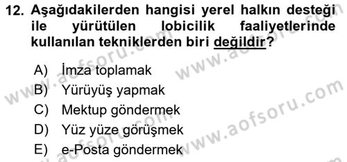 Halkla İlişkiler Dersi 2018 - 2019 Yılı 3 Ders Sınav Soruları 12. Soru