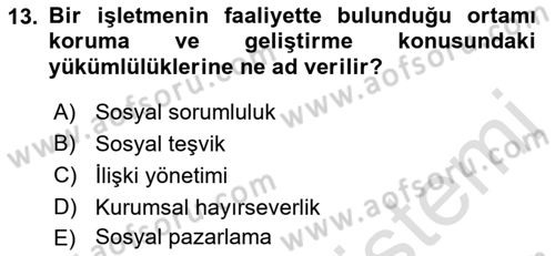 Halkla İlişkiler Dersi 2018 - 2019 Yılı 3 Ders Sınav Soruları 13. Soru