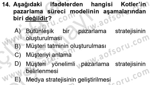 Halkla İlişkiler Dersi 2018 - 2019 Yılı 3 Ders Sınav Soruları 14. Soru