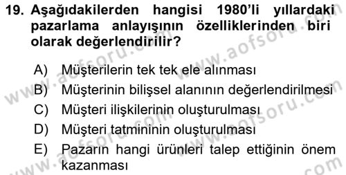 Halkla İlişkiler Dersi 2018 - 2019 Yılı 3 Ders Sınav Soruları 19. Soru
